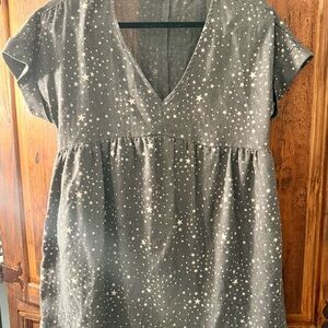 Entro Charcoal Star Print mini dress with pockets